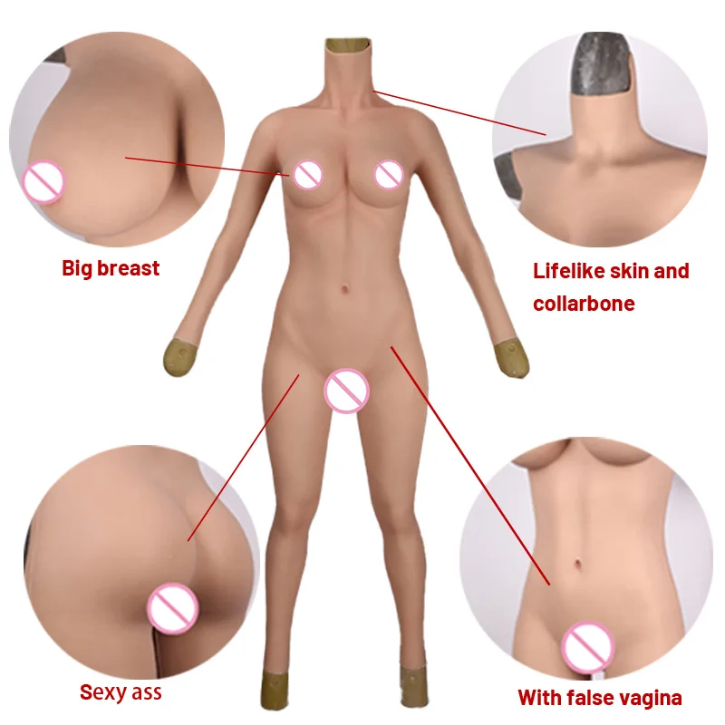 Good Price  Crossdresser Body Suit Male to Female With Vagina Full Bodysuit With E Cup Fake Boobs Silicone Female Bodysuit Sissy