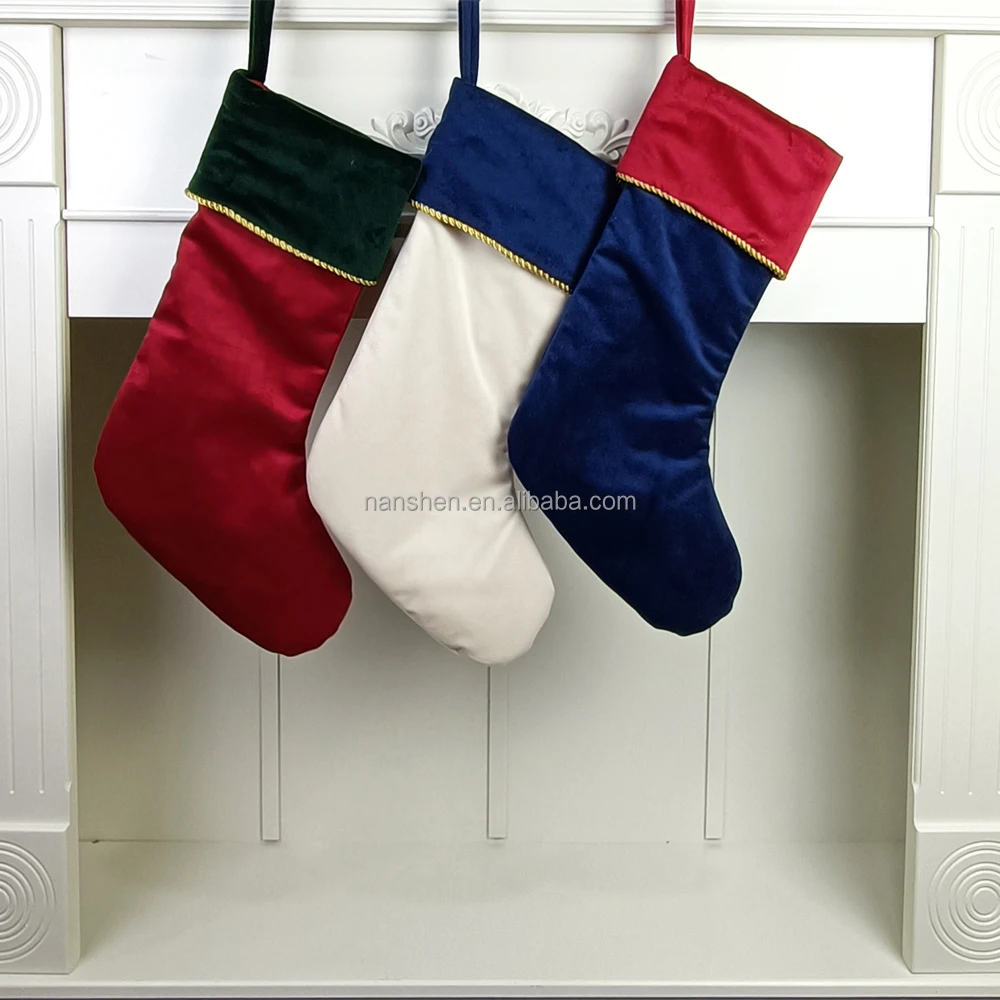 Hot sale Cotton soft Christmas stocking Two-color socks for Home holiday decoration