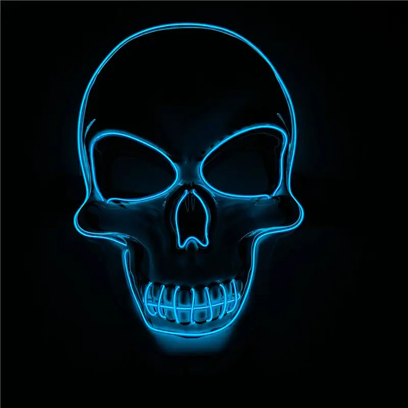 New Style Custom Halloween Light Up Mask Halloween LED Ghost Skulls Head Party Masks