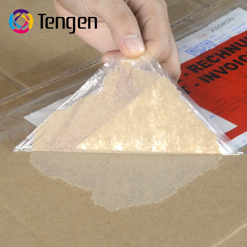 Strong Self Adhesive Biodegradable Shipping Label Pouch Red Packing List Envelope