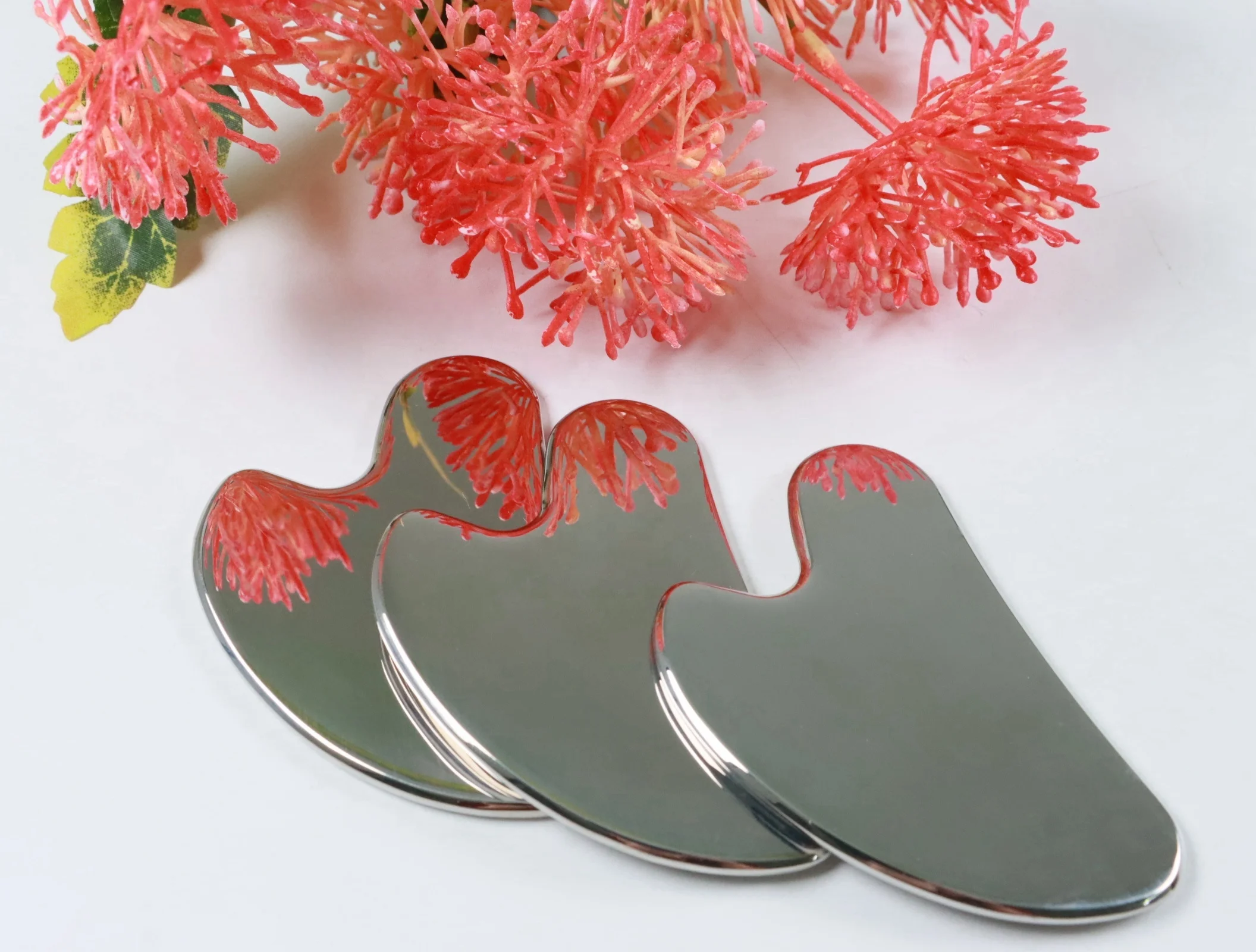 custom logo massage tool 904 stainless steel heart guasha stainless guasha