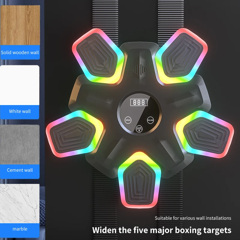 Most People Punching Electric Smart Machine Boxing Intelligent Music Target Pad Colorful Light Up Wall New Style Music Boxing