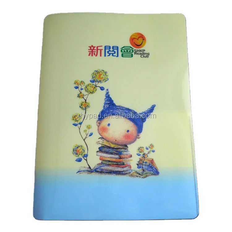 Custom Logo Printed A4 Size PP Plastic File Folder with 2 Pockets