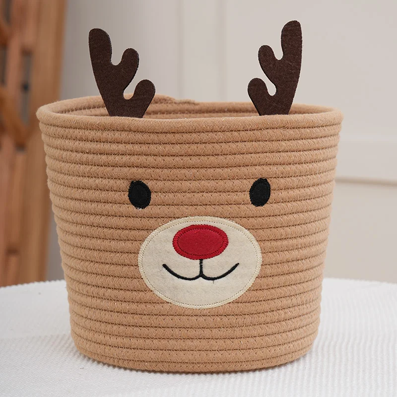medium wholesale cotton rope basket with custom cute logo
