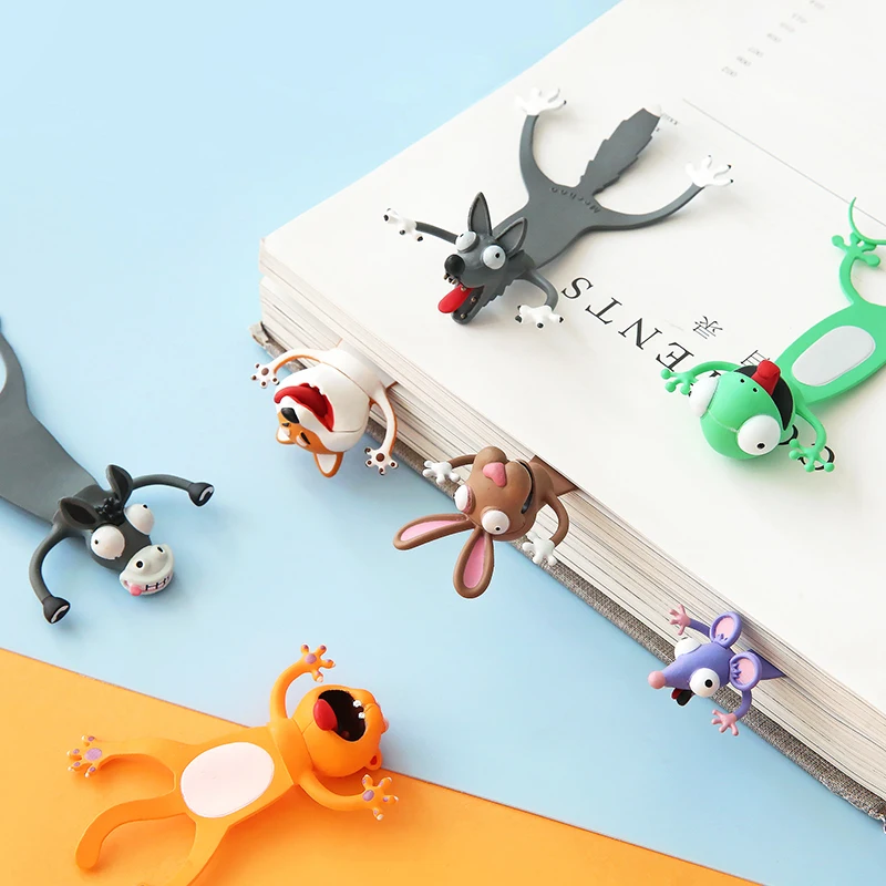  Креативные 3D стерео закладки милый мультфильм маркер животных Kawaii Кот панда страниц детские подарки школьные канцелярские