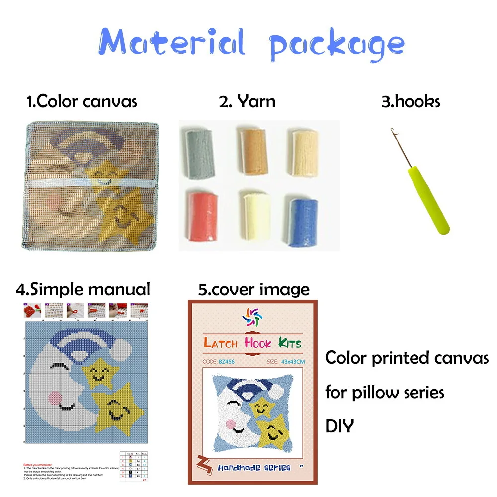 Custom Latch Hook Kits for Adults Printed Canvas Cross Stitches Crochet Yarn Kits Embroidery Needlework Turtle Latch Hook Kit