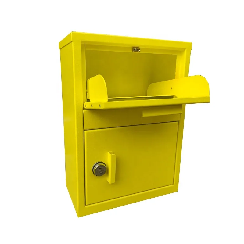 Home Wall Mounted Metal Letterbox Outdoor Post Locking Parcel Drop Box