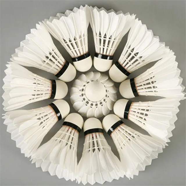Lingmei Top Quality Badminton Shuttlecock White Goose Feather Shuttles