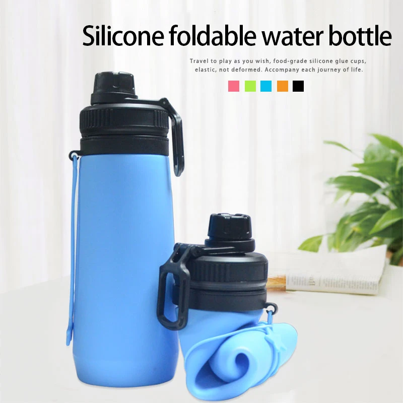 Space-saving Water Bottle Outdoor Travelling Portable Safe Materials Collapsible Silicone Bottle