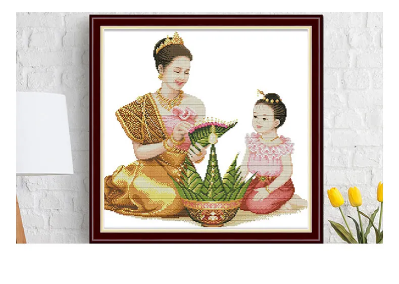 Two Portraits Reading Cross-stitch Kits Modern Family Arts