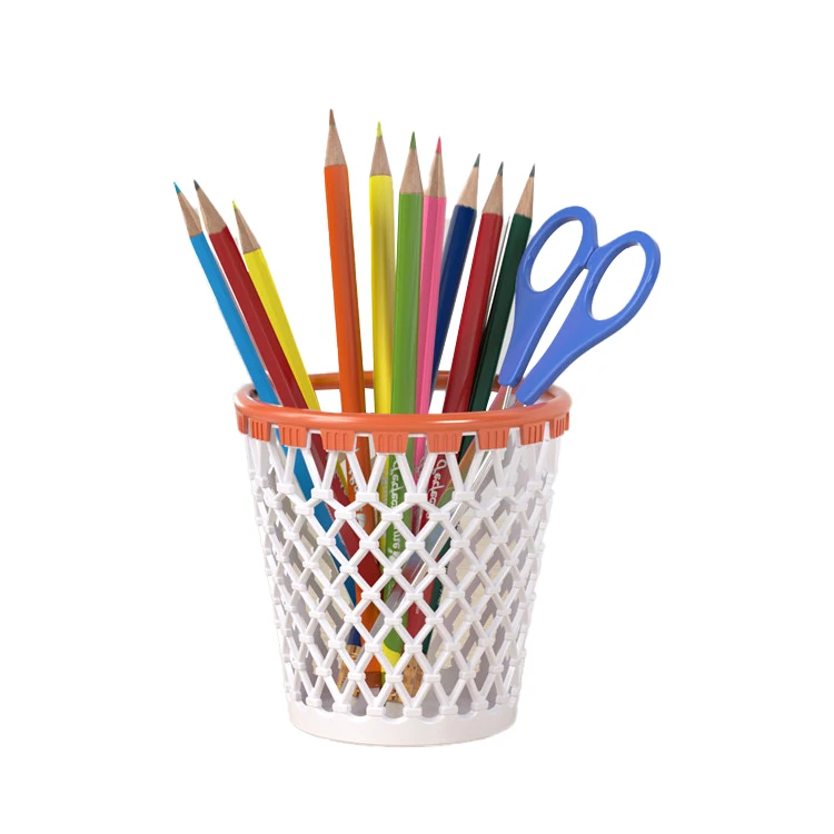 Factory Office Desktop Pen Holder Plastic Desk Organizer Mesh Pencil Holder