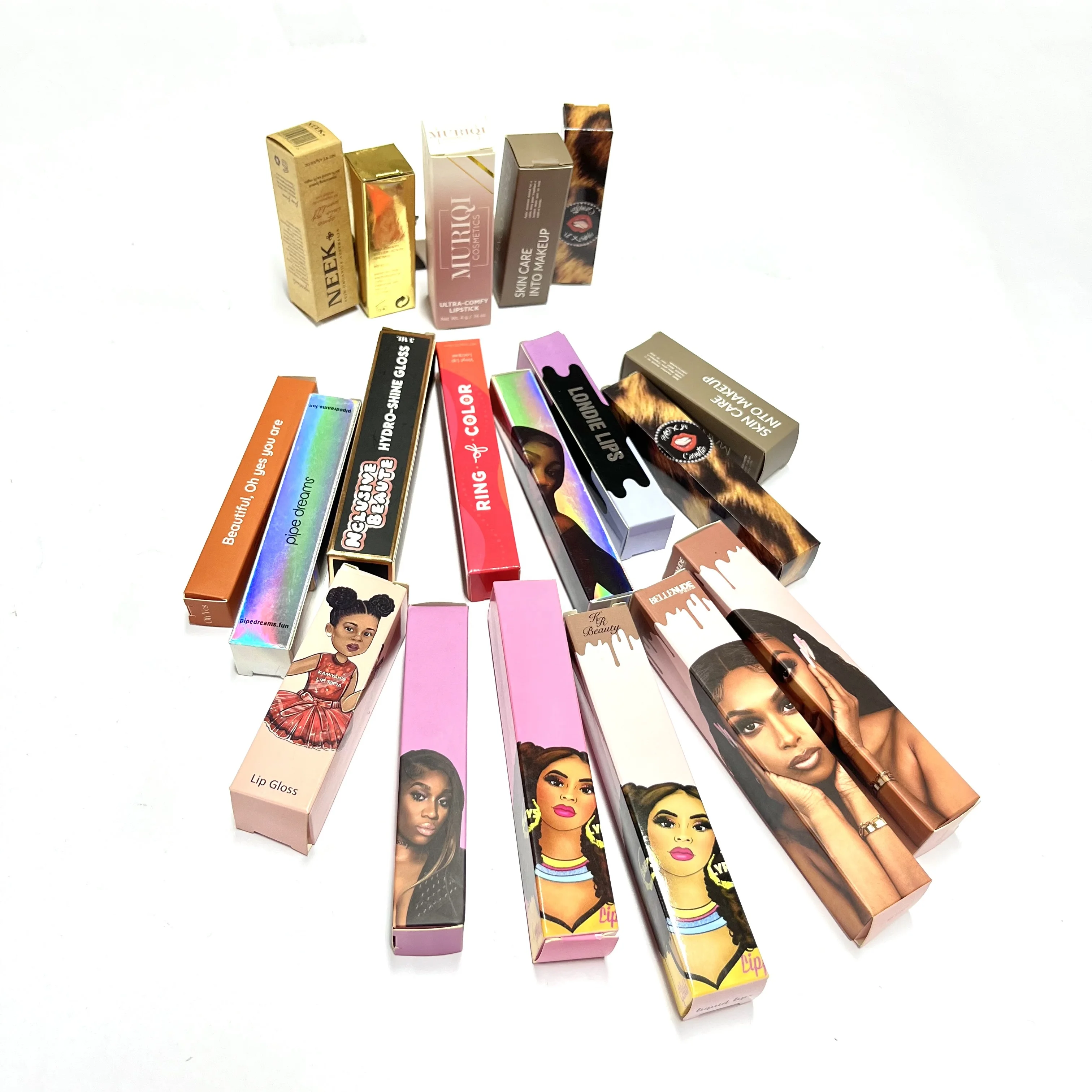 custom logo private label high quality empty lip gloss gift tube box for packaging