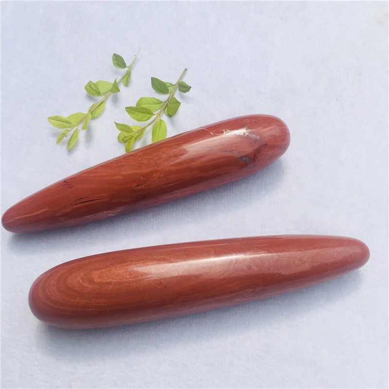 wholesale Natural crystal massage wand healing Red jasper quartz crystal dildo for sexy toys wand massage