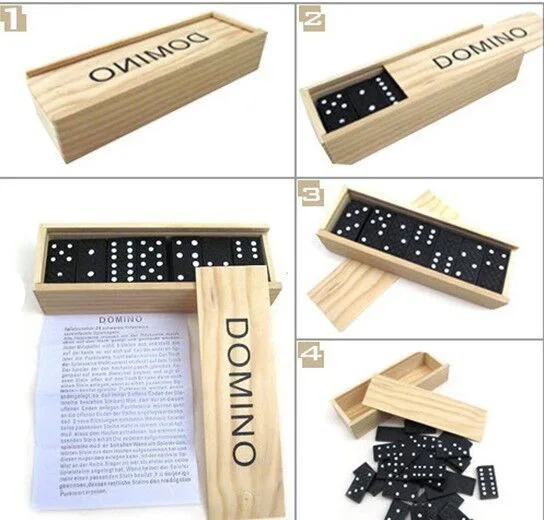 Domino Wholesale High Quality Educational Toys Games Domino Set Double Six Wooden Domino for Adult