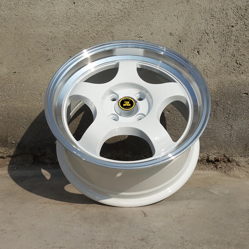 Jiangzao customize cerchi in lega black 4 hole 4*100 15 inch passenger car rims wheels