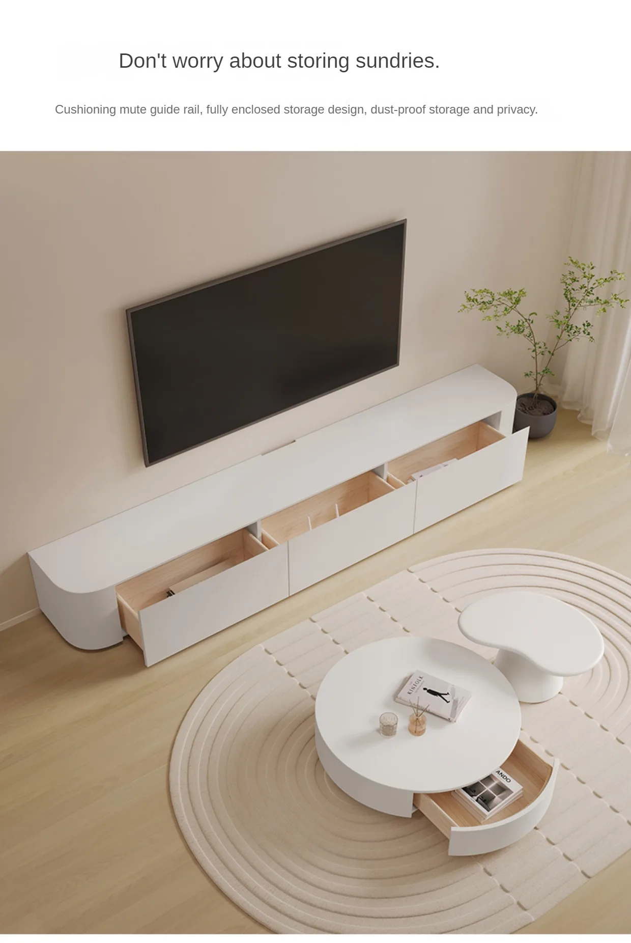 China factory Wholesale Modern Minimalist Solid Wood TV Stand two door two shelf  wooden  legs Tv cabinet