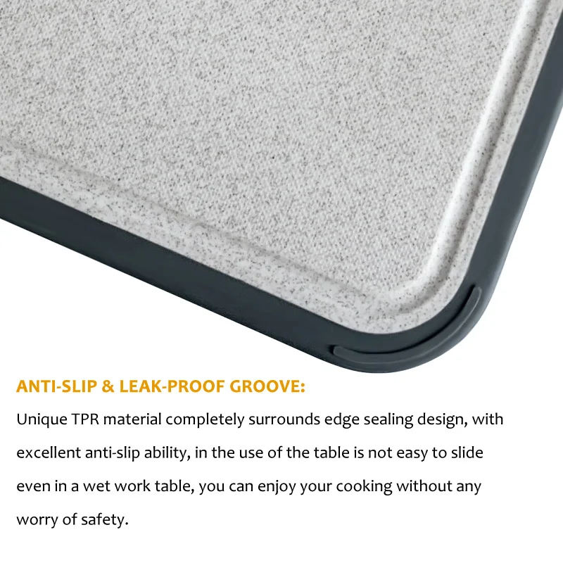 New Design 304 Stainless Steel Wheat Straw Multi-funtion Double Sided Kitchen Chopping Cutting Board