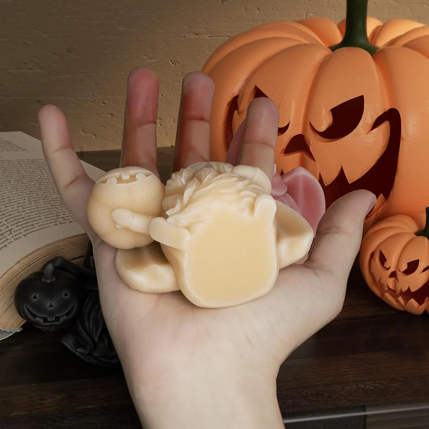 Halloween 3d Candle Mould Diy Handmade Pumpkin Dwarf Silicone Candle Mold For Candles