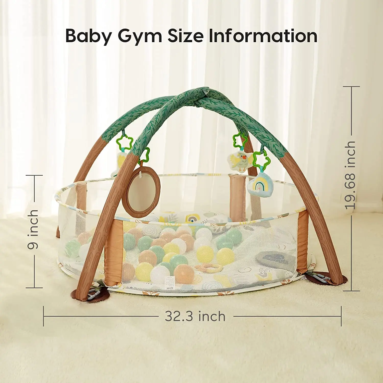 Activity Gym Mats Baby Crawling Playmat Newborn Soft Floor Blanket Play Gym Toy Mat with Pillow