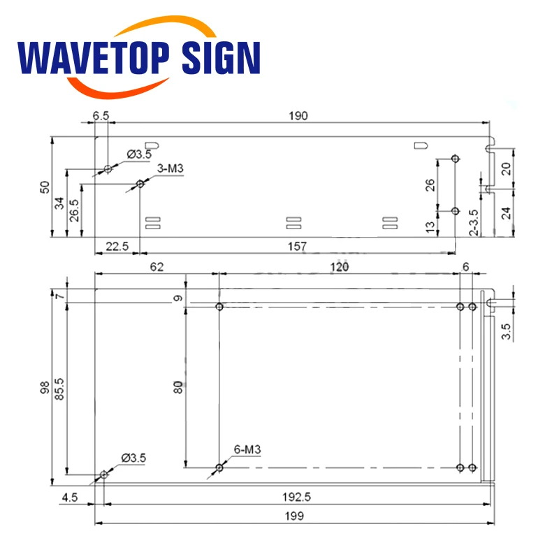 WaveTopSign HF150W-D-Q DC +24V4A -24V4A DUAL Output Switching Power Supply
