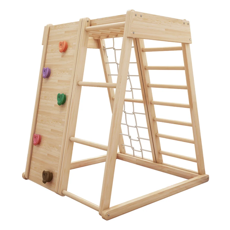 Популярная крытая игровая площадка, деревянная детская рамка для скалолазания