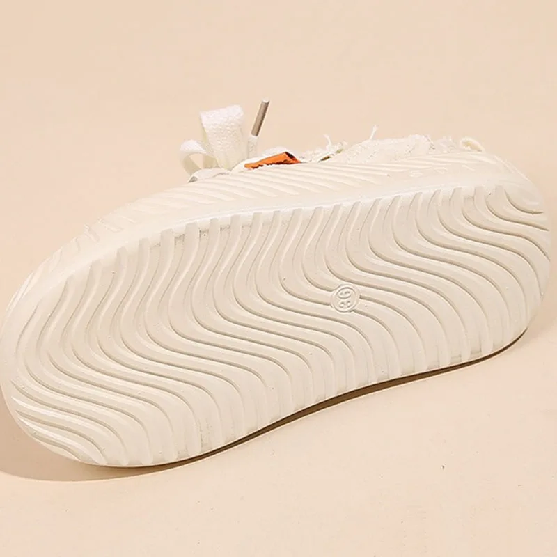 IDOIT Women Shoes Retro Classic Orange Canvas Y2K Punk Hip Hop Skateboard Shoes Fashion Sneakers Outdoor Sports Casual Shoes