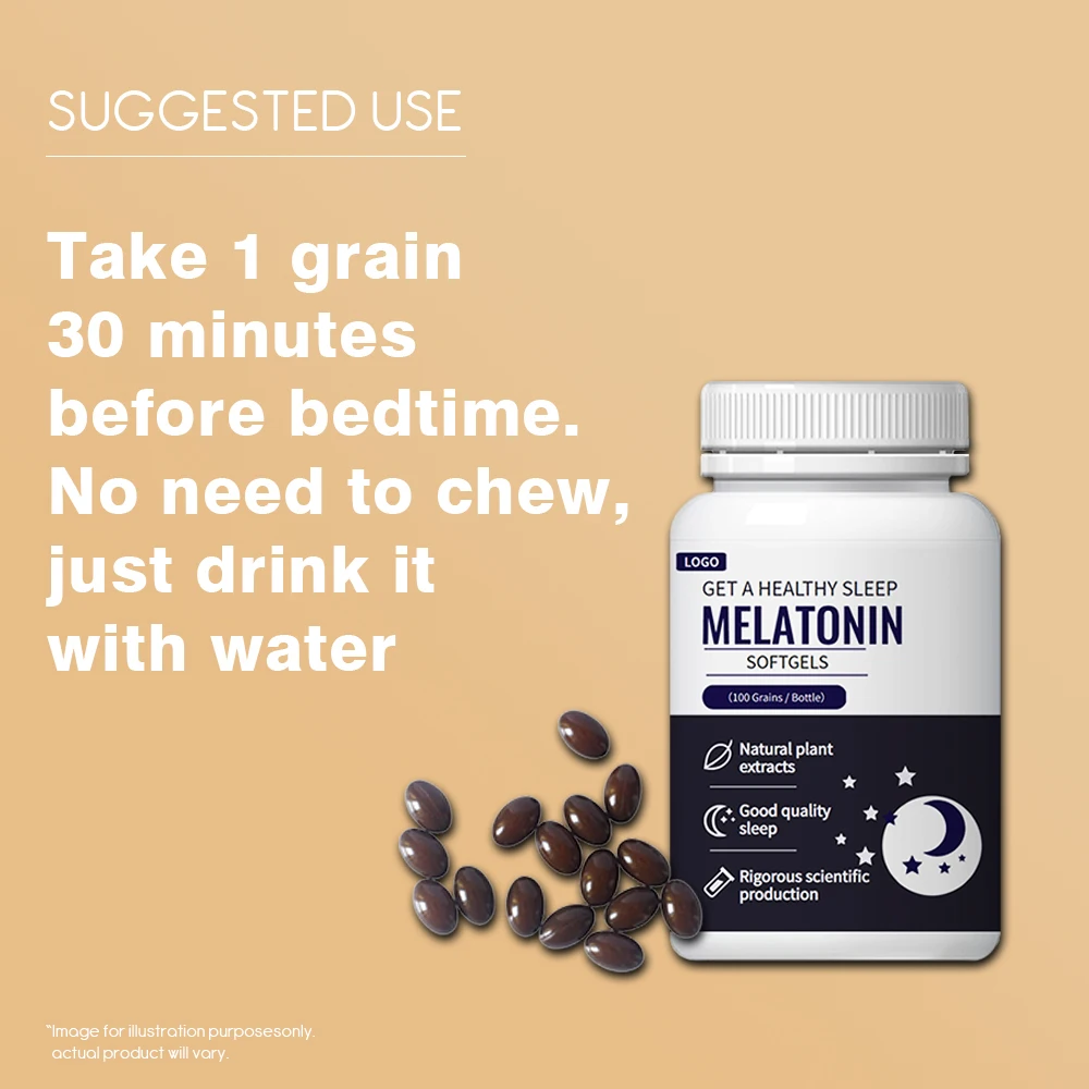 OEM Hot Selling Vegan Melatonin Sleeping Capsules For Adults Non-gmo Gluten Free Capsules For Sleeping Well Melatonin Softgels