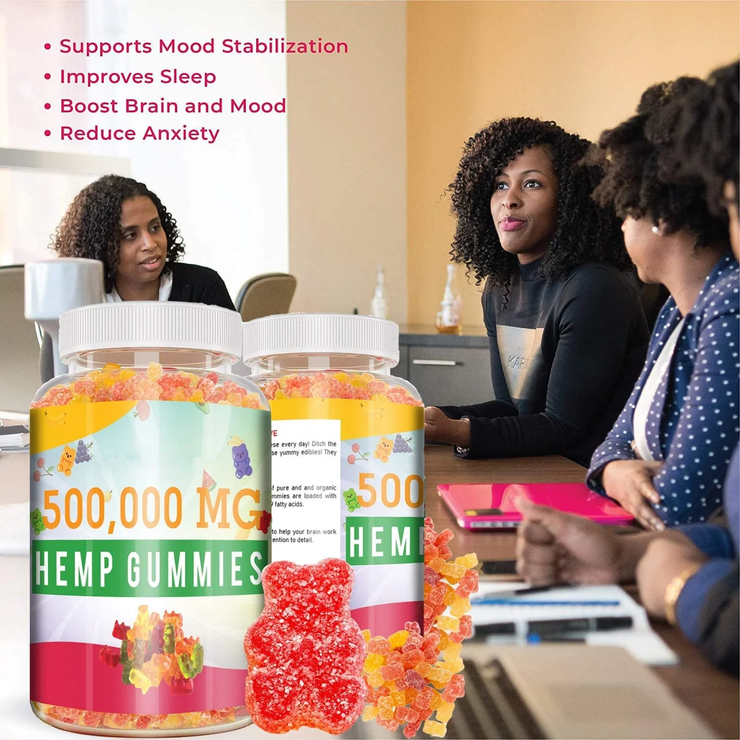 OEM 30000MG Fruity Gummy Bear 100% Natural for Reduce Anxiety Stress Sleep Better Calm Mood