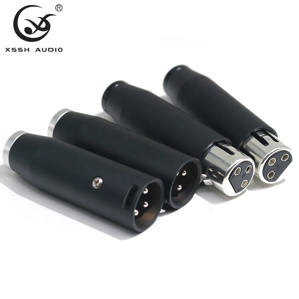 Microphone Balance Cannon Jack YIVO XSSH Audio Plated Silver Black Shell 11mm or 6mm Cable Hole Female Male XLR 3pin Conector