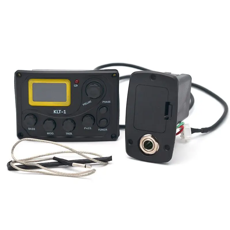Procedding KLT-1/KLT-3 Digital Guitar Preamp Piezo Pickup 4-Band Acoustic Bass EQ Equalizer Plastic Single Amplifier for Guitar