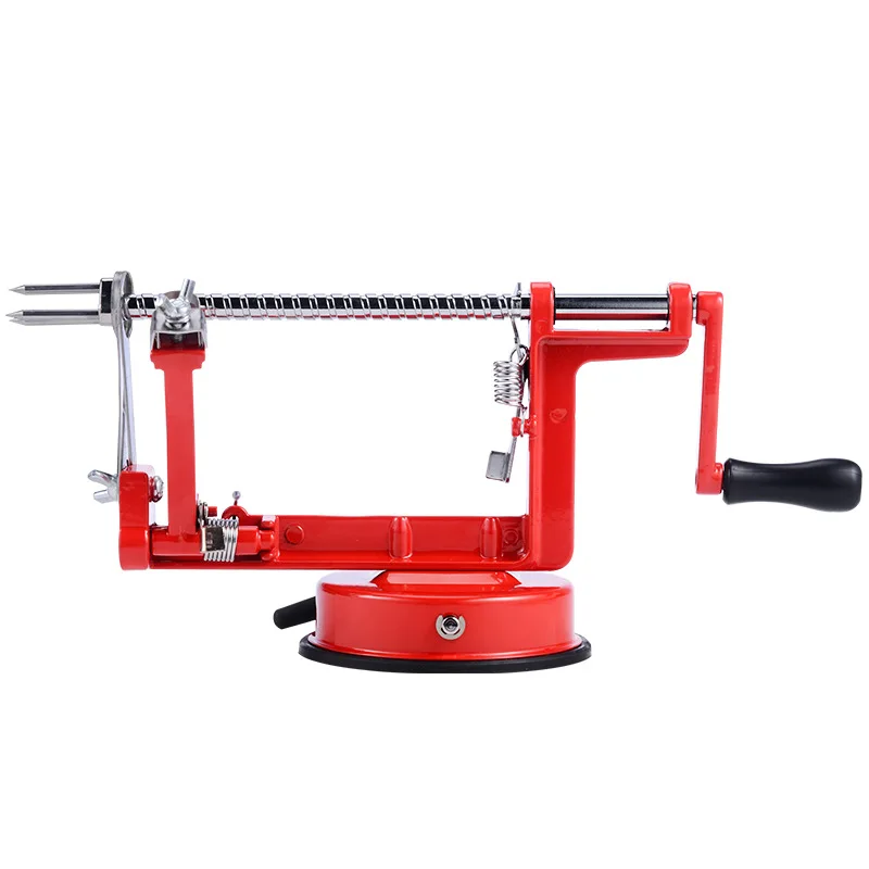 Red Spiral Twisted  Stainless Steel Tornado Potato Cutter With Powerful Suction Base