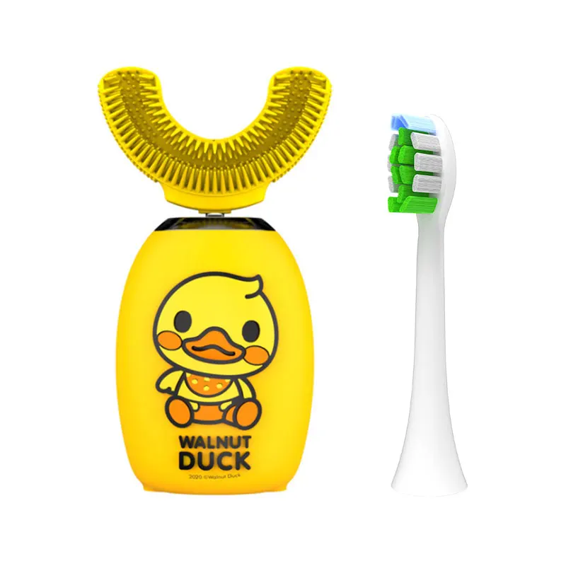 wholesale 360 degree  u shape Rechargeable ultrasonic children silicone automatic cartoon electric toothbrush for 2-12 year kids