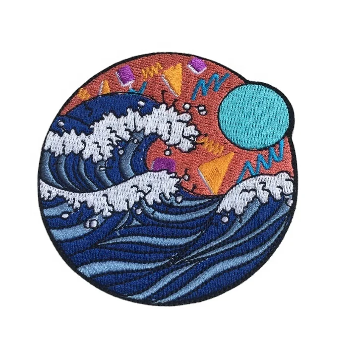 
Personalized Logo Round Shape Patches Custom Iron On Embroidery Patch For Clothing 