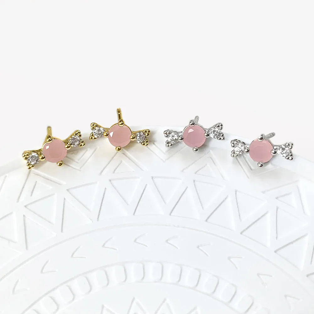 Женские серьги-гвоздики с золотым покрытием