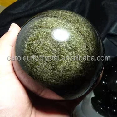 
Wholesale Natural Gold Obsidian Quartz Crystal Ball Sphere for Decoration Gift 