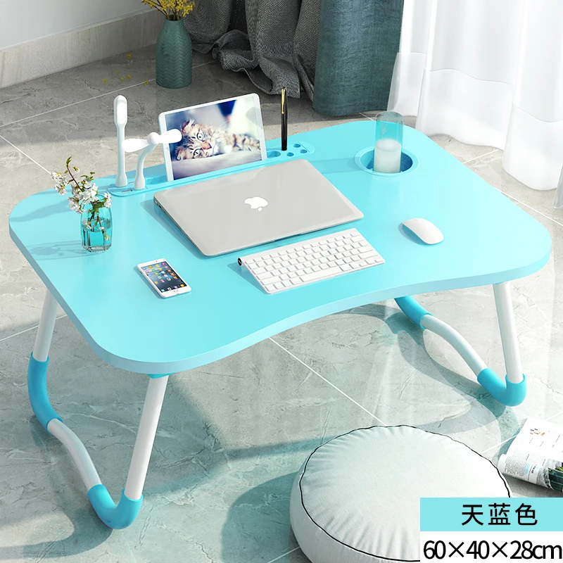 Office Table Mesas Plegables Para Laptop USB Computer Table Walnut Desk