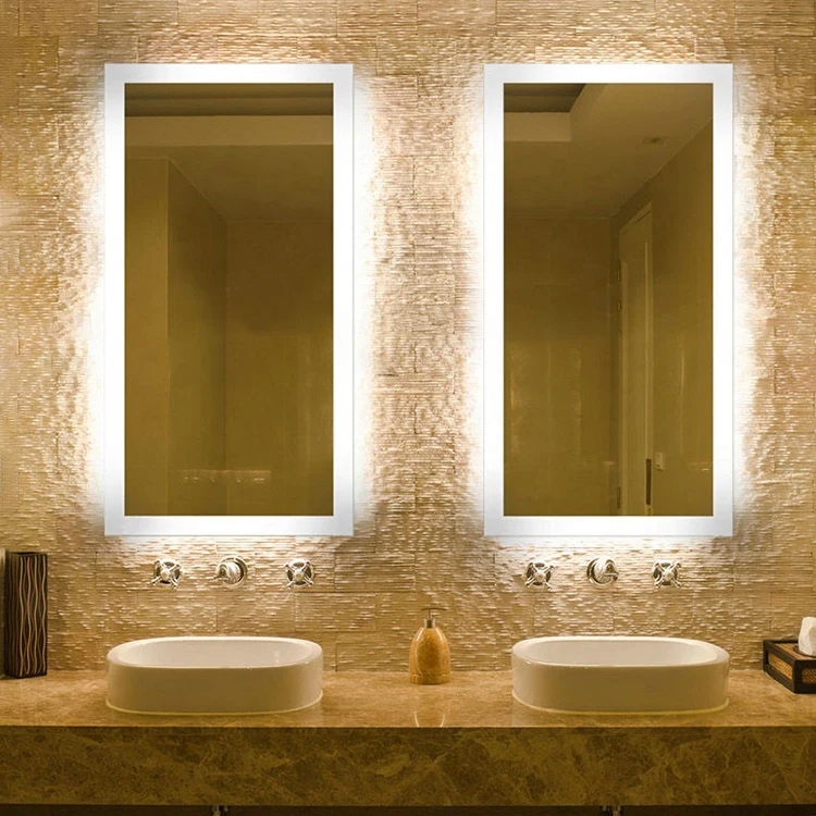 Illuminated LED backlit Light Bathroom Mirror with Touch Sensor switch control and Demister