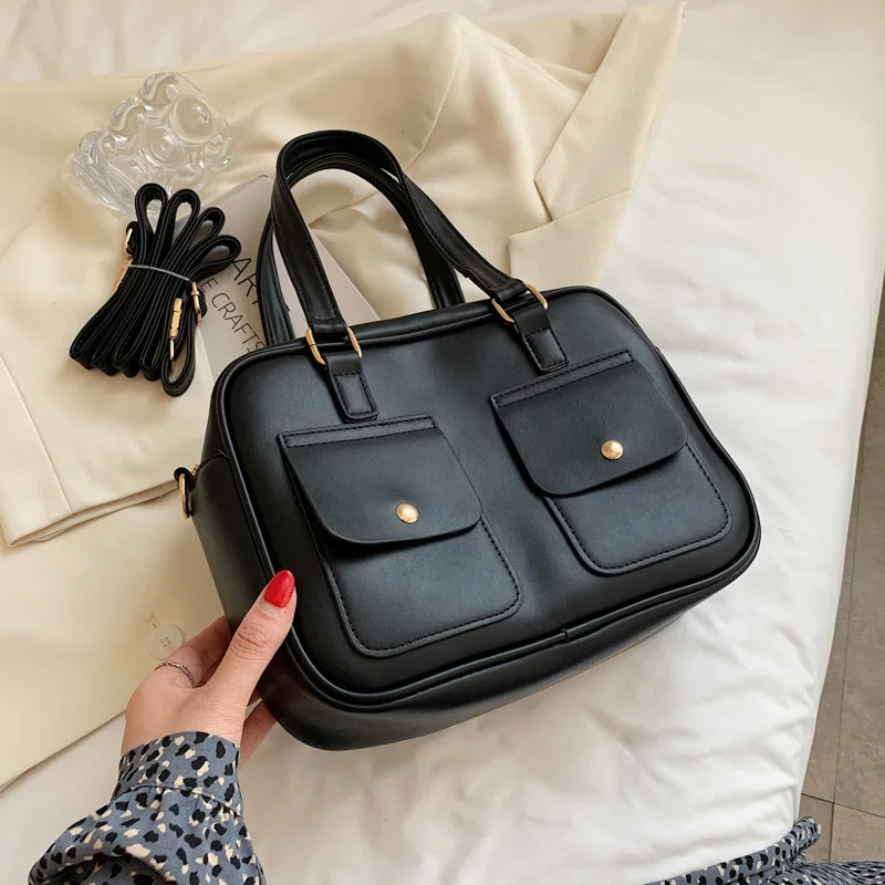 2021 new fashion pu leather shoulder bag waterproof briefcase small square bag