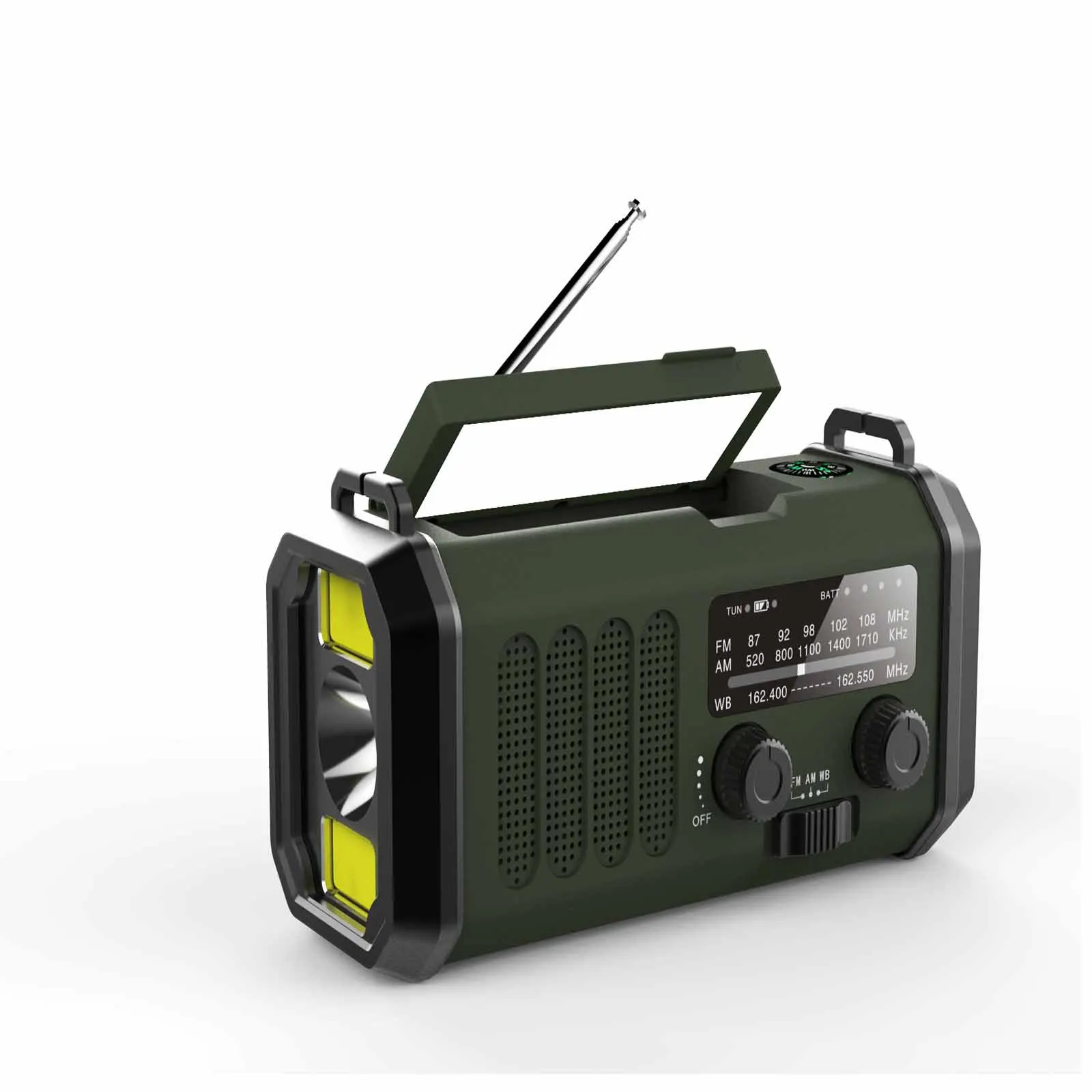 Multifunctional emergency portable radio can be hand-cranked charging with compass AM FM outdoor radio