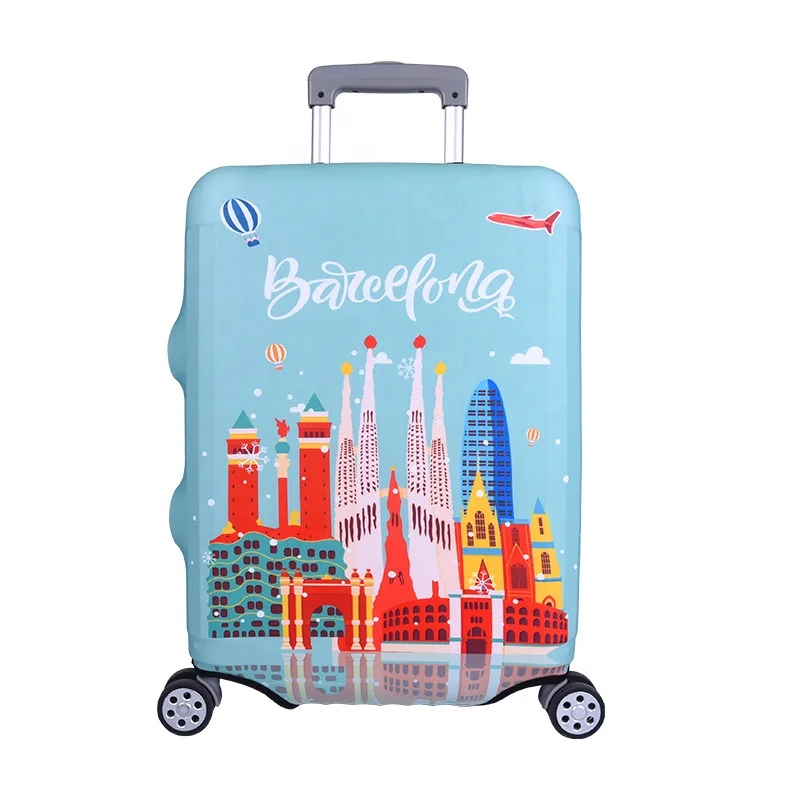 Spandex Luggage Cover Customized Logo Printed Suitcase Cover for Traveling Cases DIY Custom Stretch Animal Accessory Item Cool