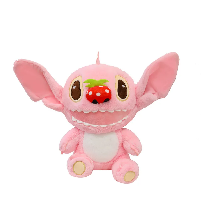 Large Strawberry Nose Pink Stitched Stuffed Doll Unisex New Angel Cartoon Anime Plush Toys Perfect Birthday Gift