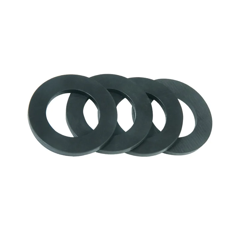 Custom PTFE Black Rubber Gasket Heat-Resistant Round Flange Flat Gasket Oil Seal