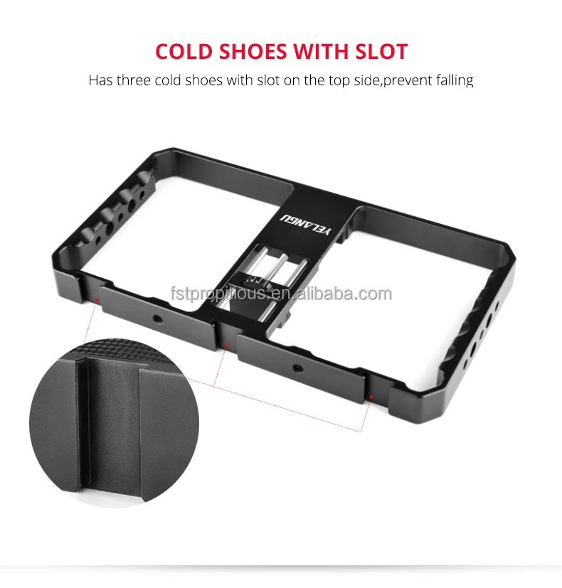 PC06 Aluminium Alloy Video Phone Cage Rig with Silicone Phone Clip Can Be Connect Tripod For smartphone Cage grips code shoe