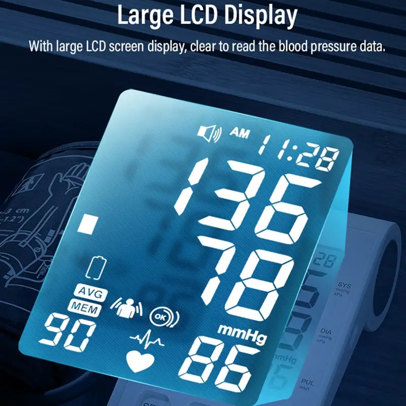 Portable smart arm cuff sphygmomanometer bp machine digital blood pressure monitor apparatus