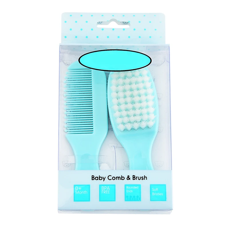 2 Pcs Set Plastic ABS Baby comb and brush set massage scalp newborn baby comb clean scalp PVC BOX Package