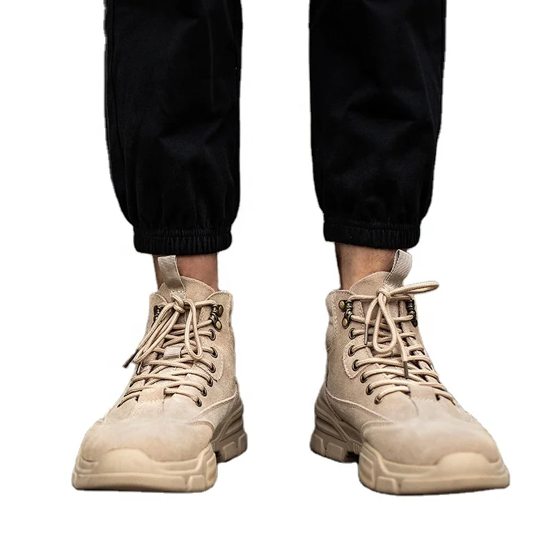 
Anti-slip genuine leather martins boots mens hiking shoes thick sold 