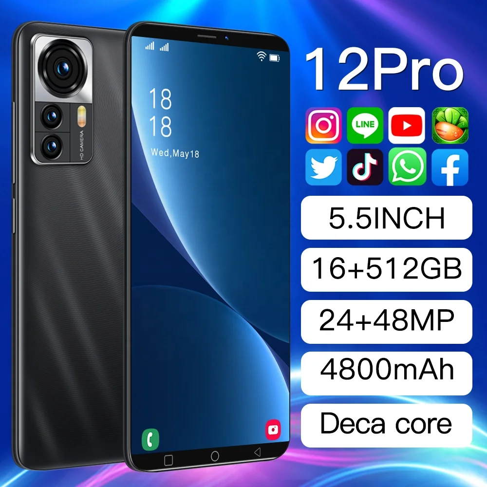 XINZY  OEM   Wholesale smart phone 11 Pro 12 12Pro Max unlocked Original Mobile Telephony 5g cellphone