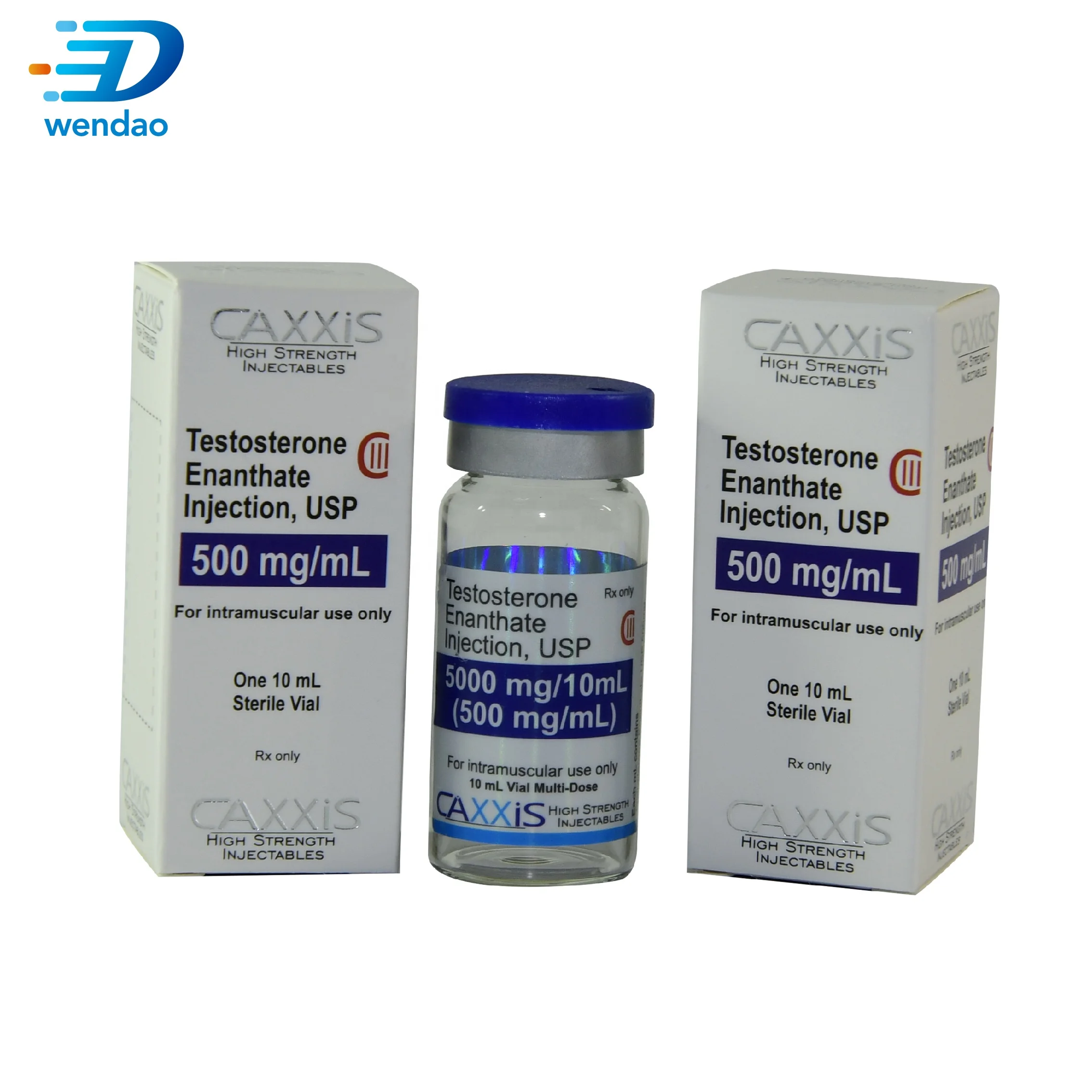 pharmaceutical waterproof Testosterona Injection Bodybuilding 10ml vial label and glossy box packaging