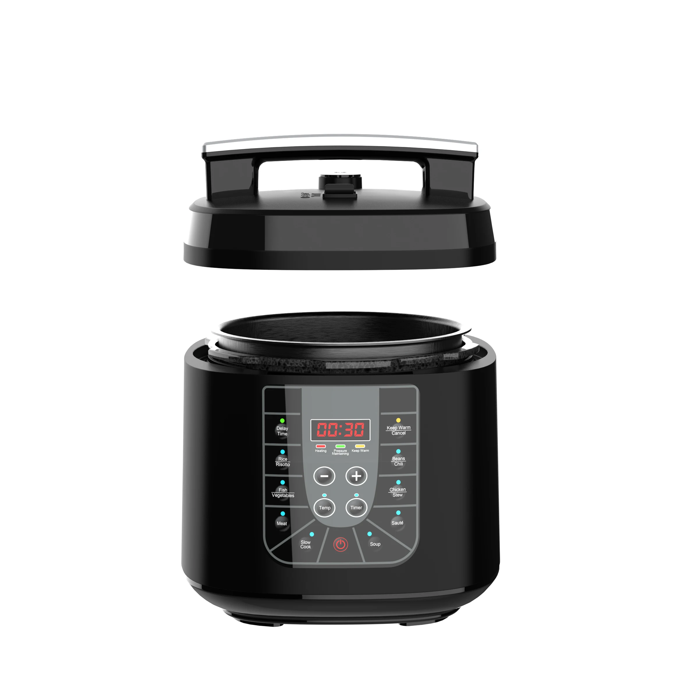 YBW610 Customizable-colors 6L/8L High-pressure Stainless Steel Freon-free Smart Kitchen Electric Pressure Cooker With Air Fryer