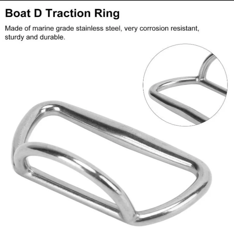Rigging Hardware Stainless Steel 304 Dual D/Towing Ring Boat Accessory Pull Handle Ring